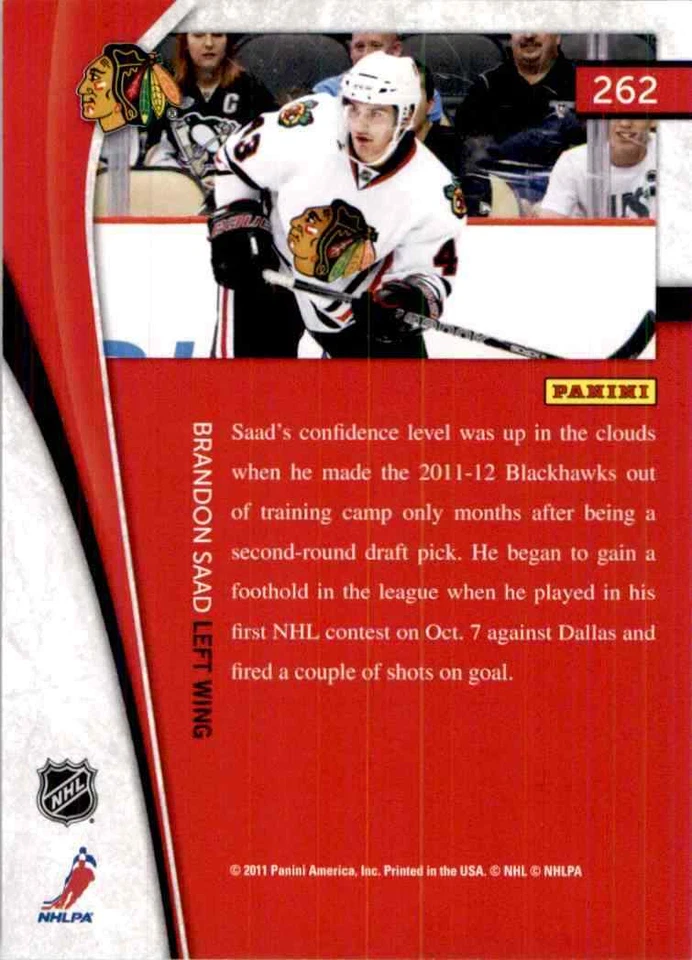 2011-12 Pinnacle Rink Collection Brandon Saad #262 - Image 2 of 2
