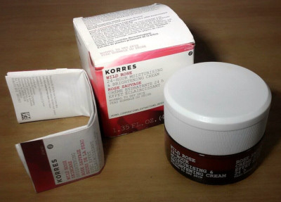 Korres 1.35 oz Jar Wild Rose 24 Hour Moisturising & Brightening Cream