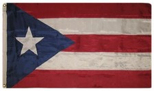5x8 Embroidered Sewn Puerto Rico 600D Nylon Flag 5'x8' Grommets Heavy Duty