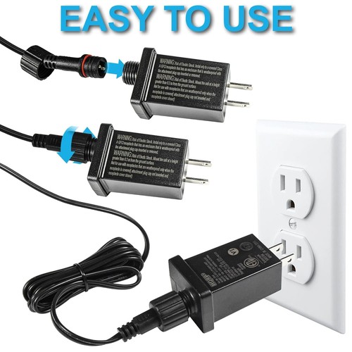 2-Pack 12V 1A 12W Power Supply w/ Extension Cord, IP44 Raintight LED Transformer - Picture 4 of 12
