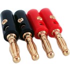 4 x Banana Plug 4mm Gold Plated Connector Speaker Audio Adapter HiFi Audio
