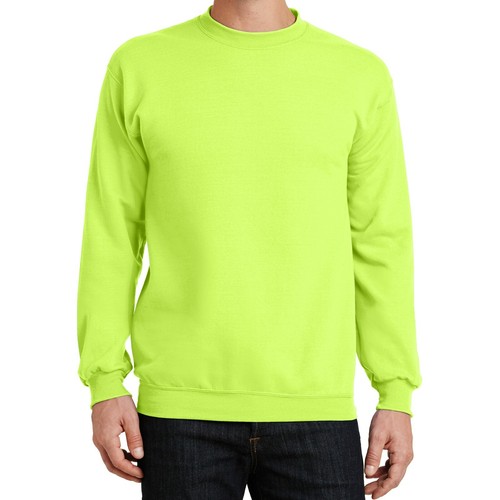 Mens Crew Neck Sweatshirt Pullover NEON 