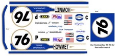 76 Dick Thompson 1968 Howmet 1/64th HO Scale Slot Car Waterslide Decals