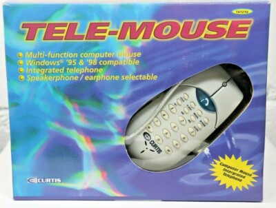 Rare Vtg Computer Mouse Curtis Tele-Mouse integrated Telephone Multi Function F7