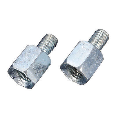 2PCS Motorcycle Mirror Thread Converter Screws M10 M8 10mm to 8mm Adaptor Chrome