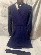 Zenbriele Womans Sweater Dress with Belt Sheer Sleeves Medium