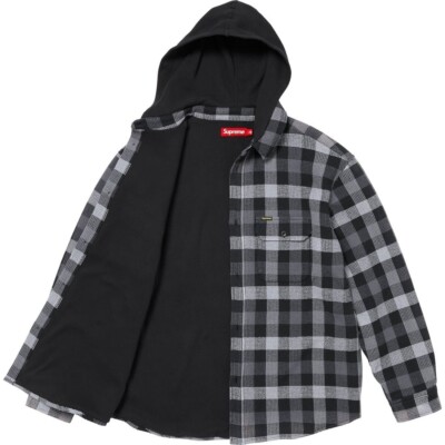 Supreme WAFFLE PLAID HOODED SHIRT[専用] Supreme 24FW Week 10 Waffle Plaid Hooded Shirt Multicolor Black