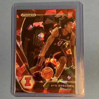    Ayo Dosunmu Red Cracked Ice Exclusive Mega Box Prizm Rookie Card Bulls  