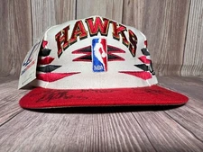 Logo Athletic Diamond Atlanta Hawks Vintage Autographed Signed Snapback Hat New
