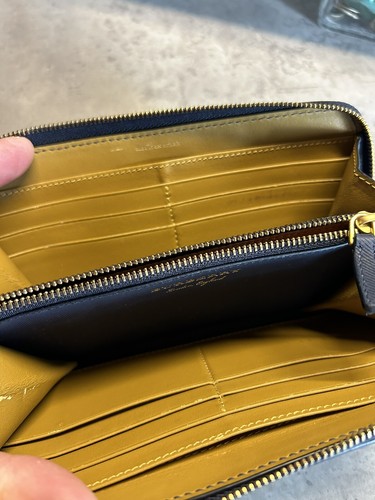 Burberry Blue Leather Zip Around Purse Wallet Rectangle - Picture 5 of 9