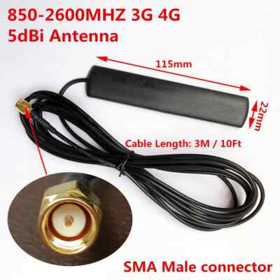 850MHZ-2600MHZ GSM GPRS 3G LTE TDD 4G Car 5DBi Antenna SMA Male with 3M cable