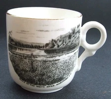  Antique WHITE RIVER FALLS souvenir HARTFORD VERMONT ceramic tea cup