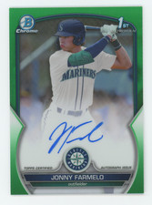2023 Bowman Chrome 1st #25/99 Jonny Farmelo Green Refractor Autograph Pre Rookie