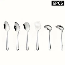6pcs Stainless Steel Tableware Portable Silverware Stainless Steel Kitchenware