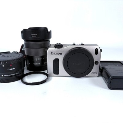 Canon EOS M Mirrorless Digital Camera Silver 18-55mm Lens EF-EOS M [Exc+++]