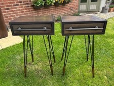 Industrial Metal Bedside Cabinet | Chest of Drawer | End Lamp Table x 2
