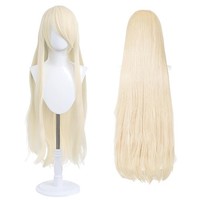 PerüCke 100Cm Lang Hellblond Glatt Anime Cosplay Party Halloween Festival