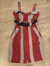 Marc by Marc Jacobs Linen And Cotton Striped Belted Mini Dress Size 4