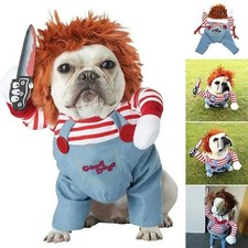 Pet Chucky Dogs Halloween Costume Party Cosplay Pets Fancy Dress Jumpsuits UK