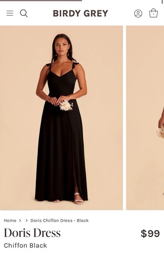 Birdy Grey Doris Dress Chiffon Black Bridesmaid Dress