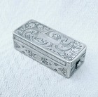 DISTINCTIVE ANTIQUE 1855 DUTCH SILVER VESTA MATCH BOX