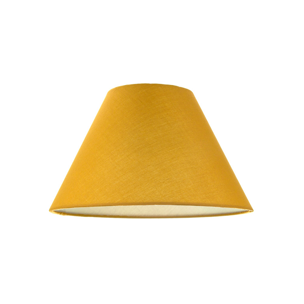 Traditional 8 Inch Mustard Ochre Cotton Fabric Coolie Lamp Shade by Happy Hom...