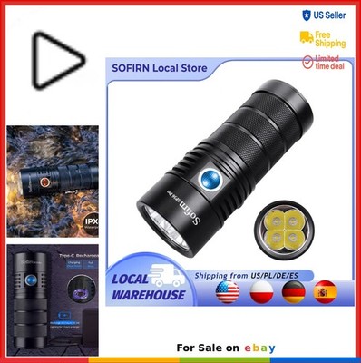 Flashlight 8000 Lumens Rechargeable 4x SST40 LED USB C 18650 Torch