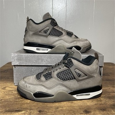 Nike Air Jordan 4 Retro Gray Black Mid Top Basketball Sneakers  cave stone 