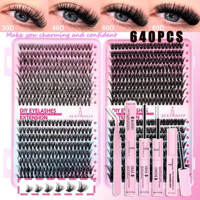 Lash Clusters Kit Individual Volume Natural Look Lash Extension DIY Long Lasting