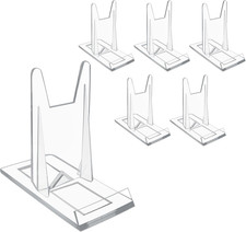 6 Pcs Acrylic Book Display Stand, Adjustable Clear Display Holder Easel Collecto