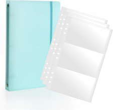 3 5 Index Card Binder Organizer with 3-Pocket Double-Sided Sleeves, Index Card
