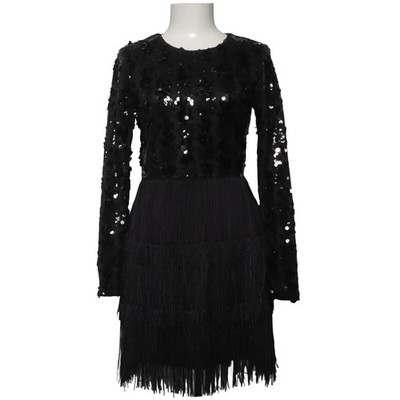 NLY Eve, Cocktailkleid, Größe: 36, Sequin Bottom Fringe Dress, Schwarz #Kw7