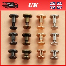 10 Sets Chicago Screws Leather Rivets Flat Head Belt Studs Metal Craft UK 2026