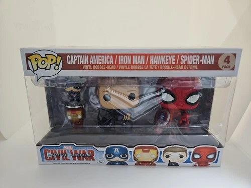 Funko Pop Marvel Captain America Civil War 4 Pack Hawkeye Spider-Man Iron Man
