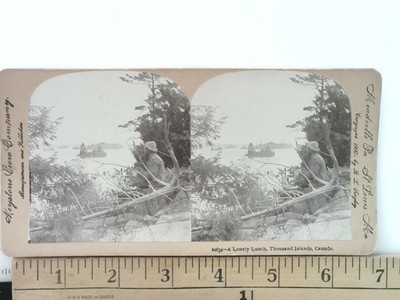 A Lonely Lunch Thousand Islands Canada Stereoview Gananoque Ontario Canada