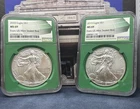 2019 & 2020 Silver Eagle NGC MS69 Green Core Mint Sealed Box Labels .999