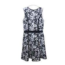 Carolina Herrera floral jacquard knit fit flare dress S EUC