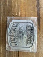 Jim Beam Kentucky Straight Bourbon Whiskey Belt Buckle 3in.x 2 3/4in. 3.8oz.