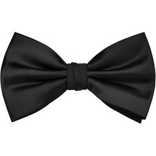 Branduce Mens Solid Color Adjustable Pre-tied Bow Tie for Men Party Black