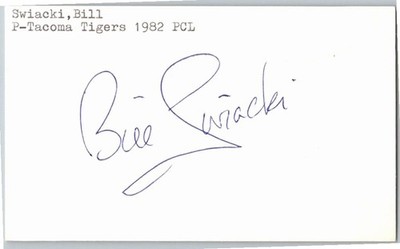 1970's -Bill Swiacki- Signed/Autograph/Auto Index Card Chicago White Sox MLB