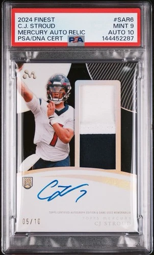 2024 Topps Finest Mercury Autograph Relics C.J. Stroud #SAR-6 Black /10 PSA 9