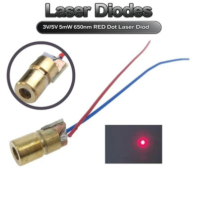 Laser Diode Modul 650nm 5mW Rot Punkt Laser Mini Modul 3V 5V Kupfer