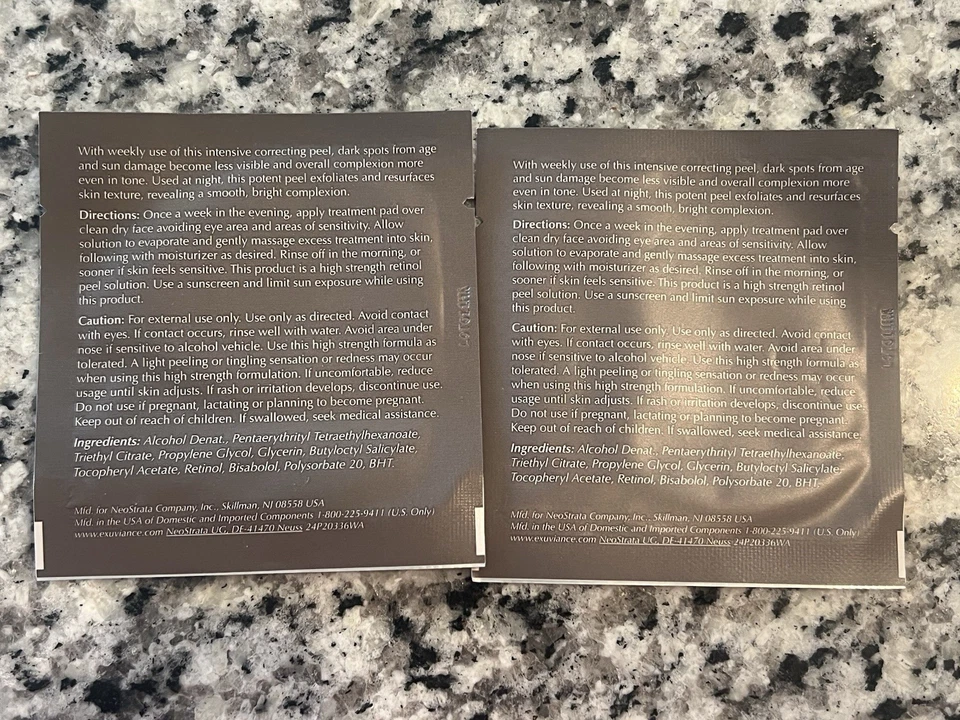 NEW 2 EXUVIANCE Advanced Series Pure Retinol Correcting Peel Samples - Image 2 of 3
