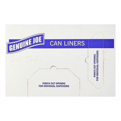 Genuine Joe 01535 Heavy-Duty Trash Bags, 1.5 Mil, 55-60 Gallon, 50/CT, Black