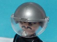 PLAYMOBIL CASCO GRIGIO SCHERMO POLIZIA AGENTE REF 5178 5183 ELICOTTERO POLIZIA
