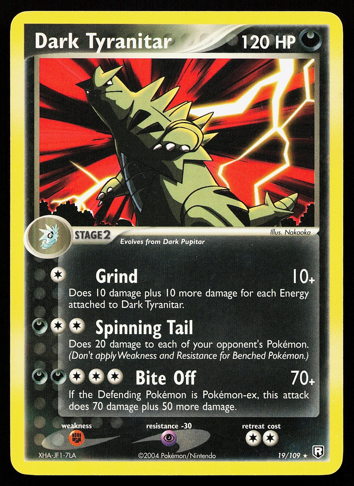 Dark Tyranitar 19/109 Rare Non-Holo Team Rocket Returns Pokémon Card