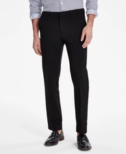 $95 NEW TOMMY HILFIGER Mens 34x30 Solid Black TH FLEX Dress Pants/Slacks