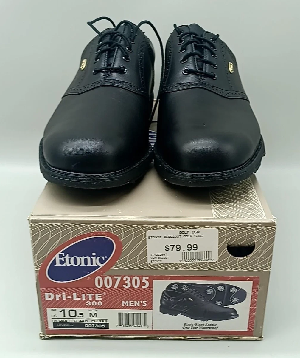 ETONIC Tour Dri Lite AC 500 Men\'s Black Leather Soft Spike Golf Shoes Size 12 M Etonic Golf Shoes for Men with Upper Leather 12 US Shoe for  main image 2