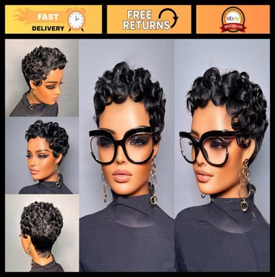 Short Curly Pixie Cut Human Hair Wig for Black Women - Glueless Brazilian Virgin