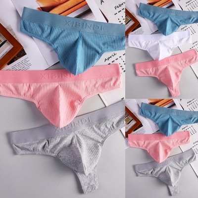 3 Stück Herren Einfarbig G String Tangas Unterhosen Atmungsaktiv Stretch Design